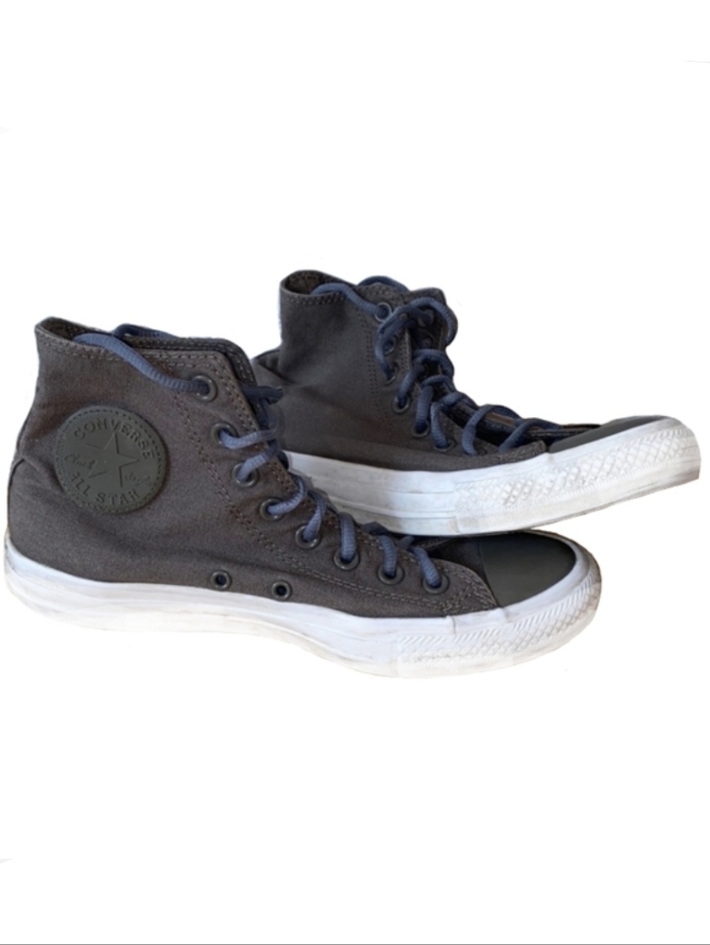 Gray Olive Converse Chuck Taylor Hi High Tops Color Match Toe Cap 9 7 Grey CTAS - Picture 4 of 5